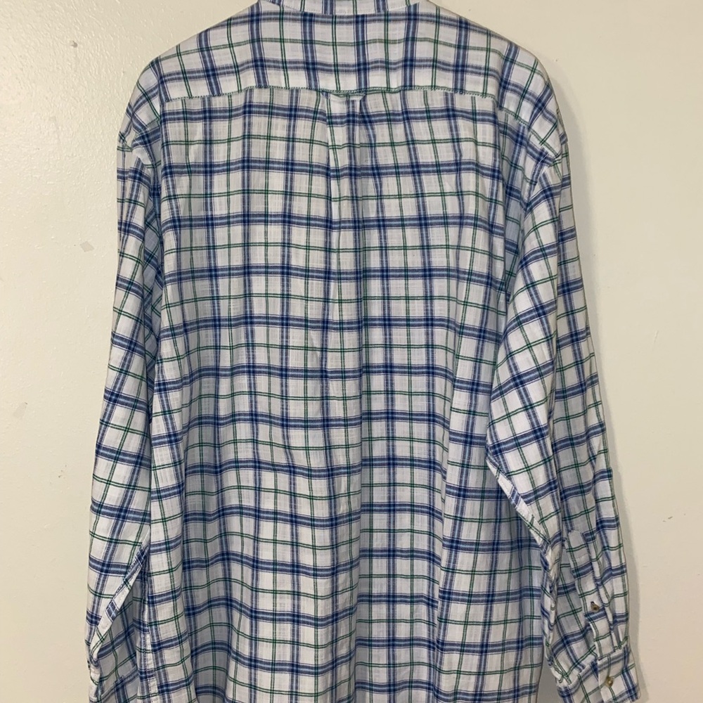 Izod Blue and Green Casual Button Down Shirt Size XXL - Picture 6 of 9
